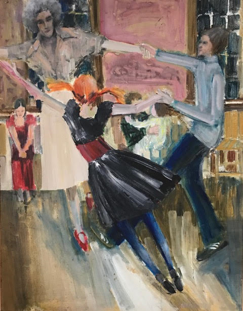 Third Place: Franciska Needham of Damariscotta - “Contra Dance” in acrylic. Courtesy of Boothbay Region Art Foundation Franciska Needham