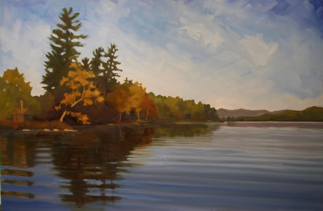Honorable Mention: Jeanne Ouellette Kizar of Lovell, “Upper Bay,” oil on canvas. Courtesy of Boothbay Region Art Foundation Jeanne Ouellette Kizar