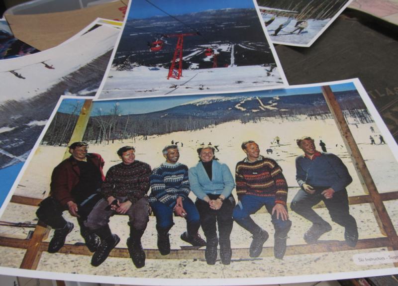 A couple of vintage photographs from Sugarloaf that Davis turns into posters. (Photo by Kay Stephens)