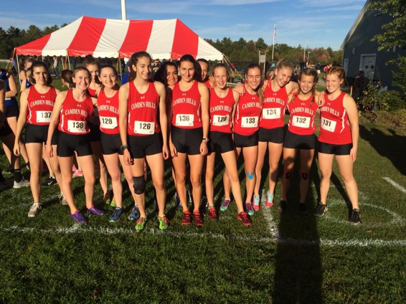 The Camden Hills girls cross country team. (Courtesy Steve Alex)
