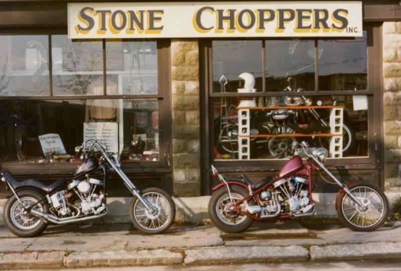 The building formerly occupied by Terra Optima market on south Main Street used to harbor a motorcycle repair shop in the 1970s. (Photo courtesy Owls Head Transportation Museum).