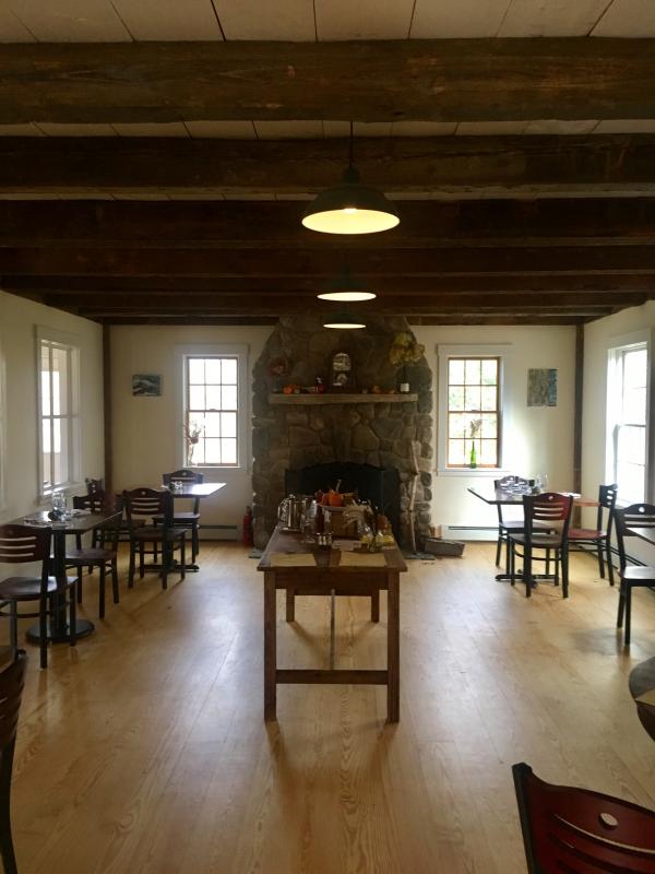 Briar Patch boasts a clean but intimate aesthetic augmented by an impressive stone fireplace. (Photo by Jenna Lookner)
