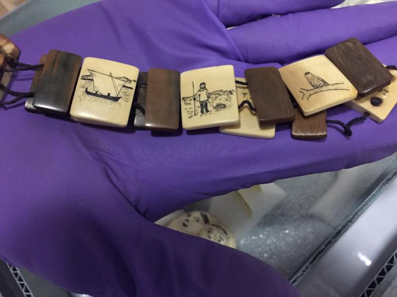 The bracelet that surfaced at the Polar Lab, which was highlighted in a news article, then used as reference to locate another Sockpick artifact. (Photo courtesy of Susan Ringstad Emery)