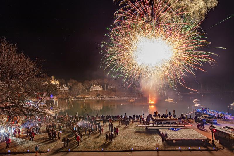 Dozens attended the annual fireworks show during Rockport’s Holiday on the Harbor Dec. 8. (Photo courtesy Peter Ralston)