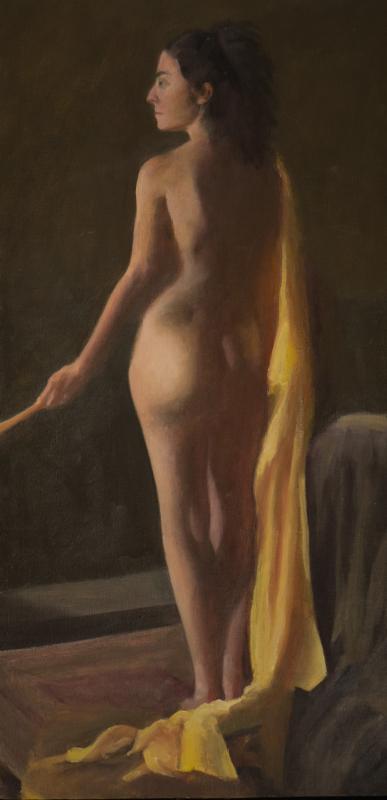 “Golden” by Southport artist Rick Dickinson, is in the 3rd Annual What’s Nude In Boothbay Harbor? exhibition at Boothbay Region Art Foundation. Courtesy of Patricia Royall Rick Dickinson, Southport ME