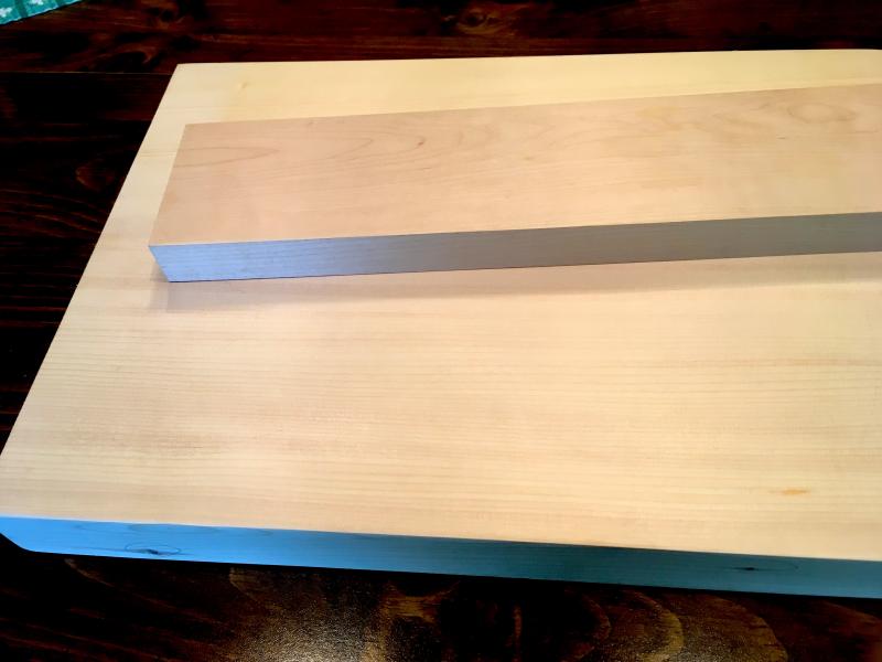 The blank body and neck of a Northwoods guitar during the guitar making process. (Courtesy Thad Chilton)