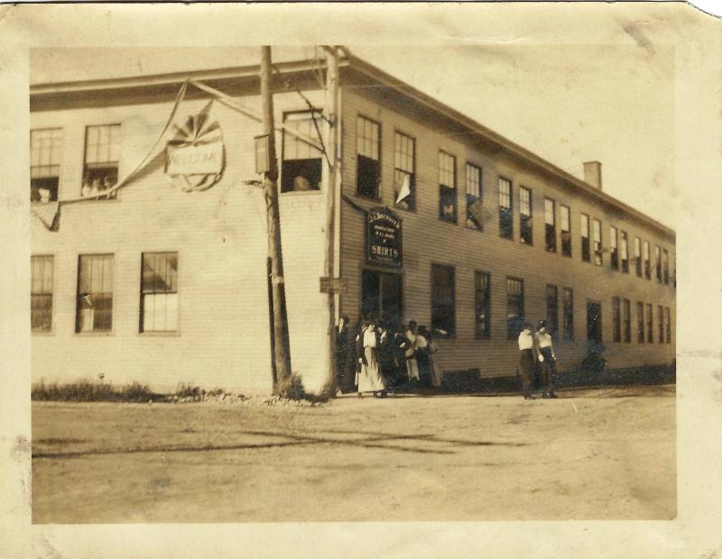 The Brewster Shirt Factory, at the corner of Mechanic and Washington streets, in Camden. (Photo courtesy Barbara F. Dyer)