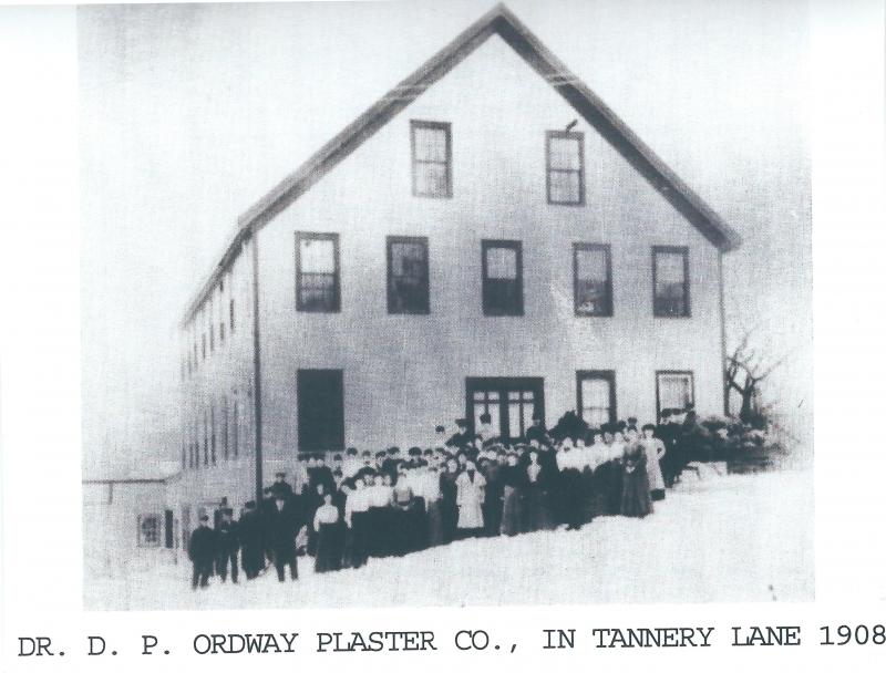 The Dr. P. Ordway Plaster Factory, on Tannery Lane, in Camden. (Photo courtesy Barbara F. Dyer)