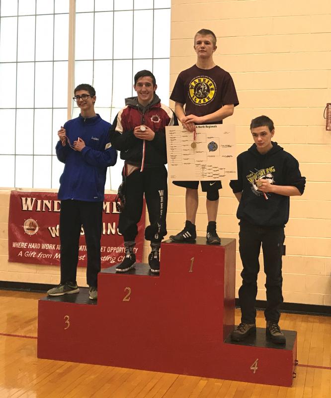 Josh Saucier on the podium for his second place finish. (Courtesy Glenn Lang)