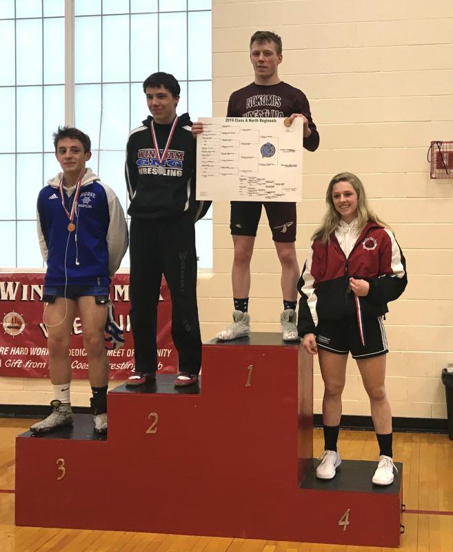 Kristina Kelly on the podium for her fourth place finish. (Courtesy Glenn Lang)