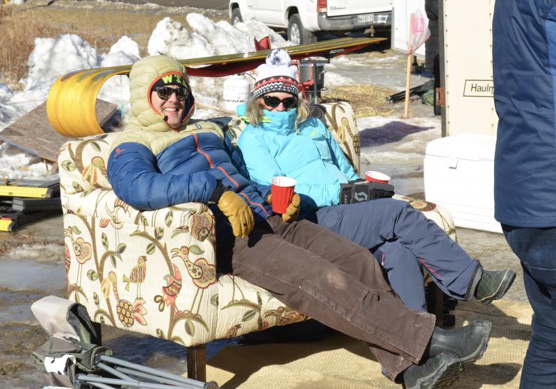 The nicest couch in Tobogganville this year, by far. (Photo by Lynda Clancy)