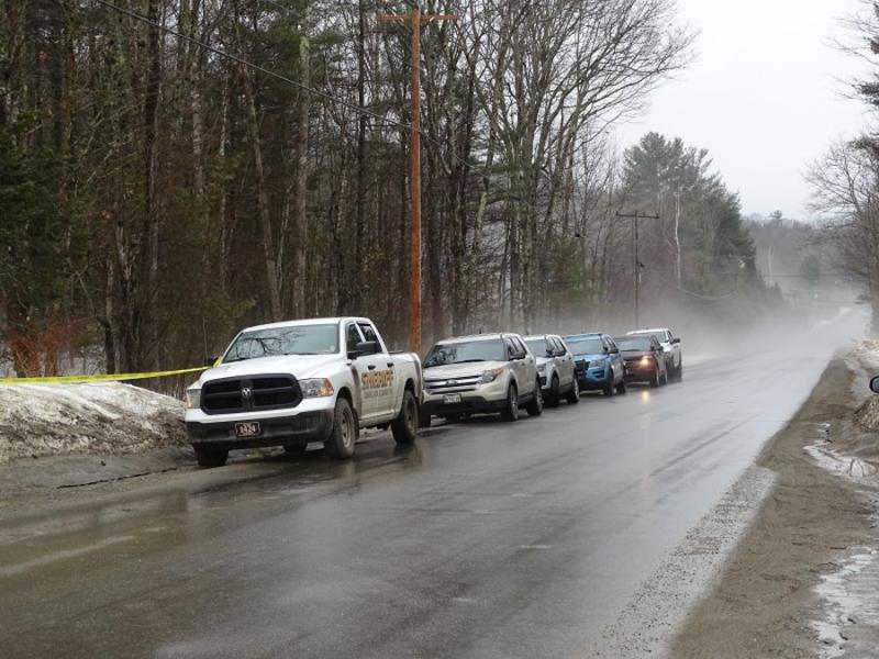Maine State Police and Waldo County Sheriff’s Office members remained on scene as of 4:00 p.m. Friday afternoon. (photo by Erica Thoms)