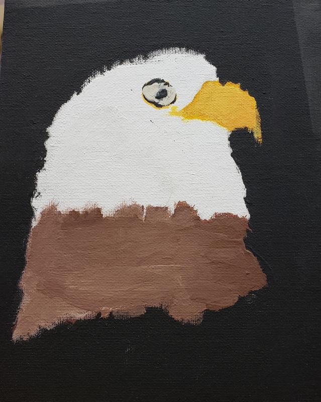 Eagle by a 3rd grade student, St. George. (Photo courtesy Maine Coastal Islands NWR Visitor Center)