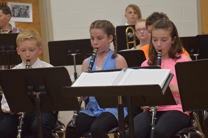 Jackson Russomano, Kiley Feraco, and Olivia Hillgrove, grade 5. (Photo courtesy Thomaston Grammar School)