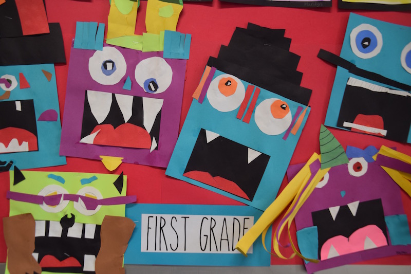 Monster faces by grade 1. (Photo courtesy Thomaston Grammar School)