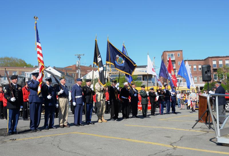 At the Camden Public Landing for a 9 a.m. ceremony. (Photo by Lynda Clancy)