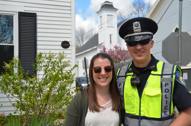 Courtney and Offcer Sam Butler (Photo by Lynda Clancy)