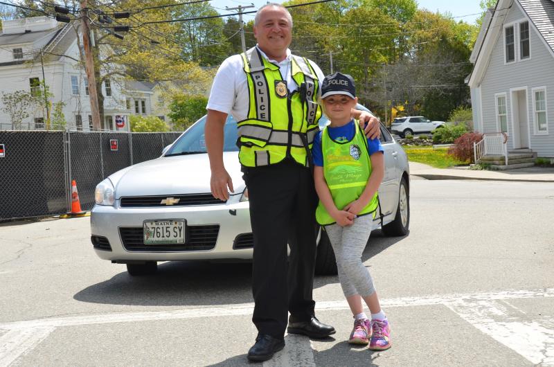 Camden-Rockport Police Chief Randy Gagne and Assistant Bella. (Photo by Lynda Clancy)