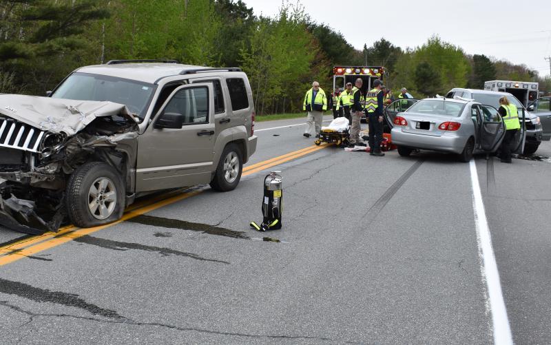 A crash on Route 1 in Rockport near Pandion Lane sent four people to the hospital.
(Photo courtesy Royan Bartley)