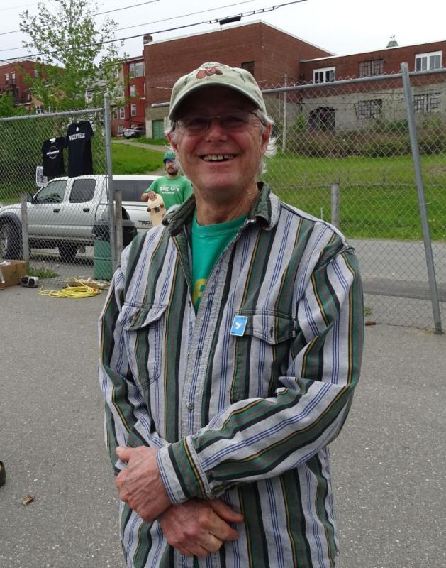 The original man with a skatepark plan, Dave Smith, provided food and refreshments at the work party. (photo by Erica Thoms)