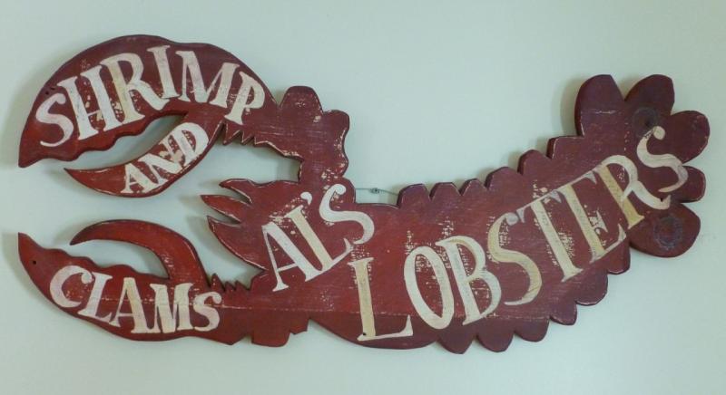 Jeff Barrett’s piece, Al’s Lobsters, made from recycled wood and hand-painted. (Courtesy Jeff Barrett)