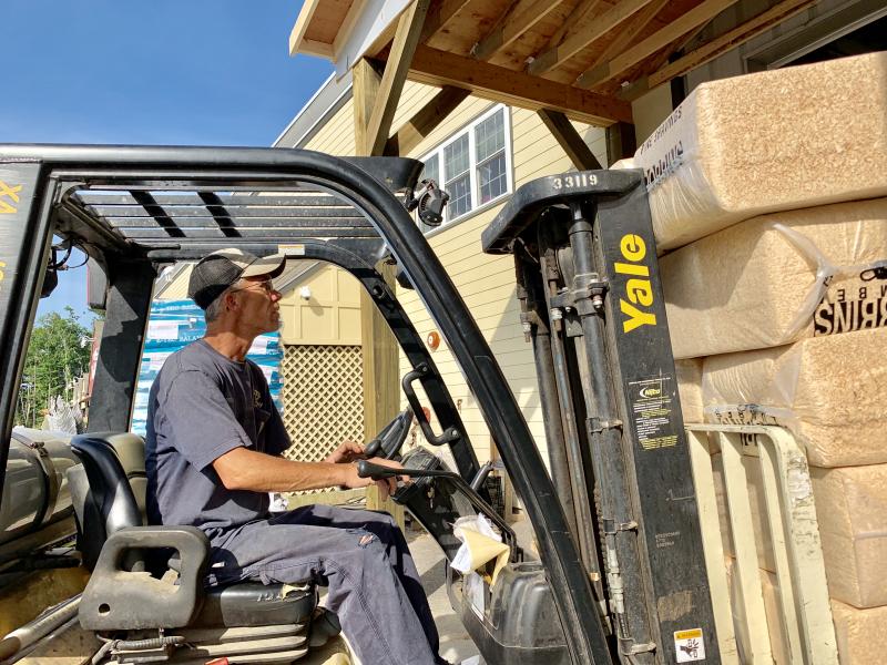 Ronnie Cromwell works at Ames True Value Supply in Wiscasset July 20. SUSAN JOHNS/Wiscasset Newspaper