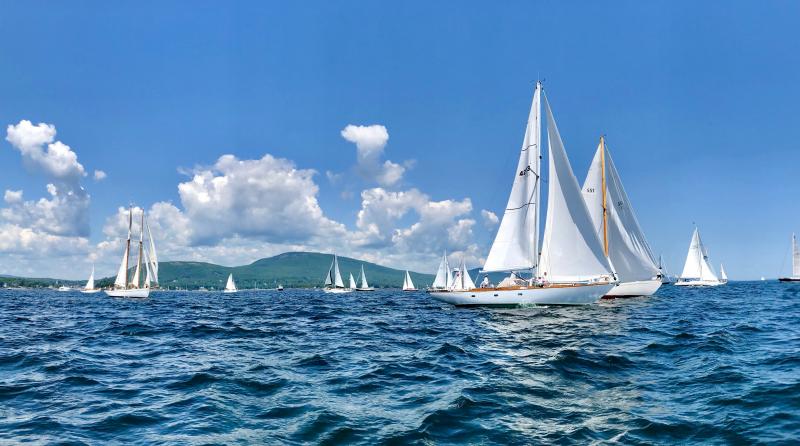 The Camden Classics Cup gets underway outside of Camden Harbor July 26. (Photo courtesy Steve Pixley, Camden Harbor Master)