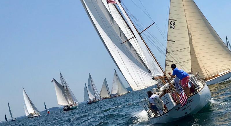 The Camden Classics Cup gets underway outside of Camden Harbor July 26. (Photo courtesy Steve Pixley, Camden Harbor Master)