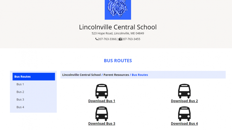 The new website look for Lincolnville Central School.