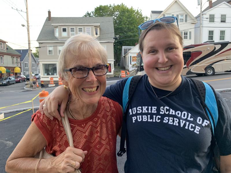 Wiscasset residents Jan Whitfield and daughter Sarah Whitfield take in the art walk. SUSAN JOHNS/Wiscasset Newspaper
