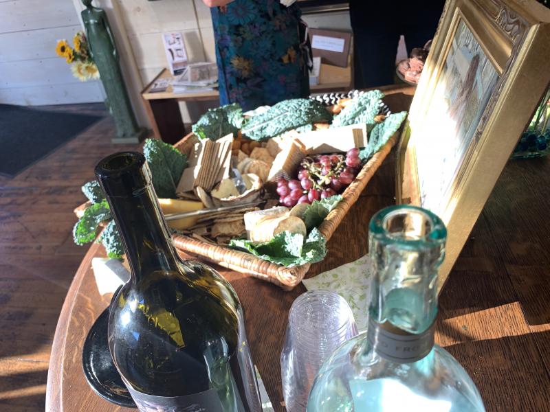 Refreshments inside Sylvan Gallery for the Aug. 29 Wiscasset Art Walk. USAN JOHNS/Wiscasset Newspaper