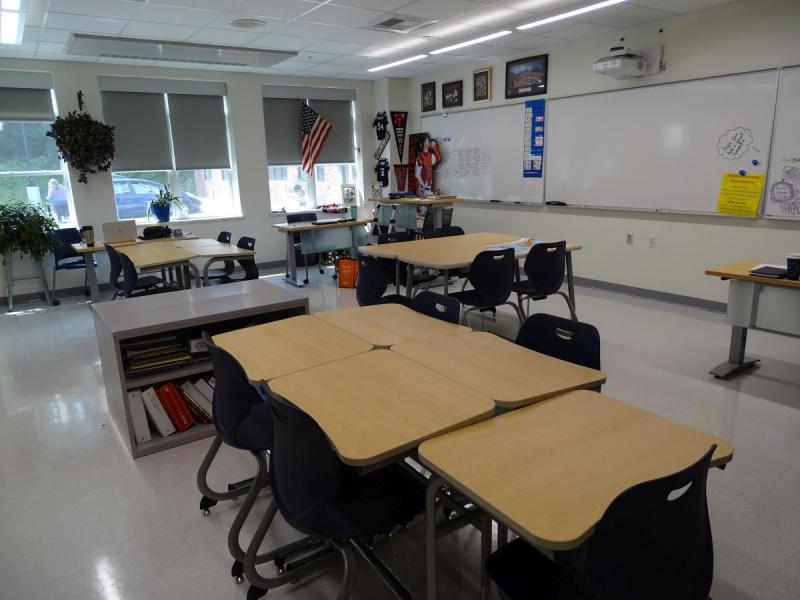 This classroom is for kids working their way back into normal classes and features several smaller rooms that can be used for independent study should students need a quieter place to work. (photo by Erica Thoms)