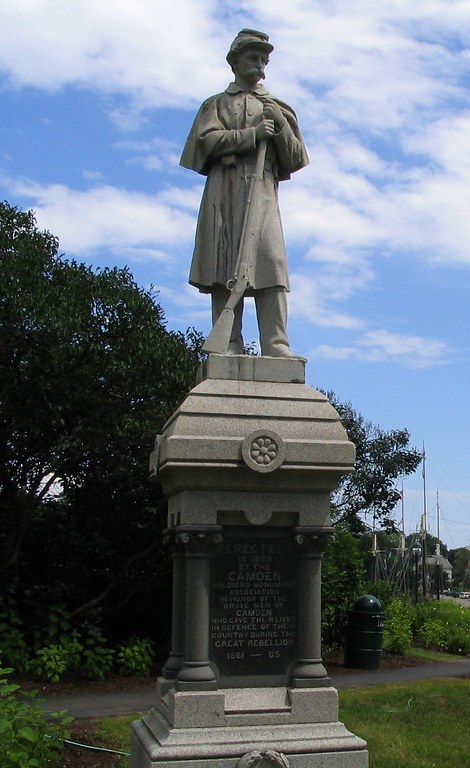 The current home of the Soldier’s Monument in Harbor Park. (Photo courtesy Barbara F. Dyer)