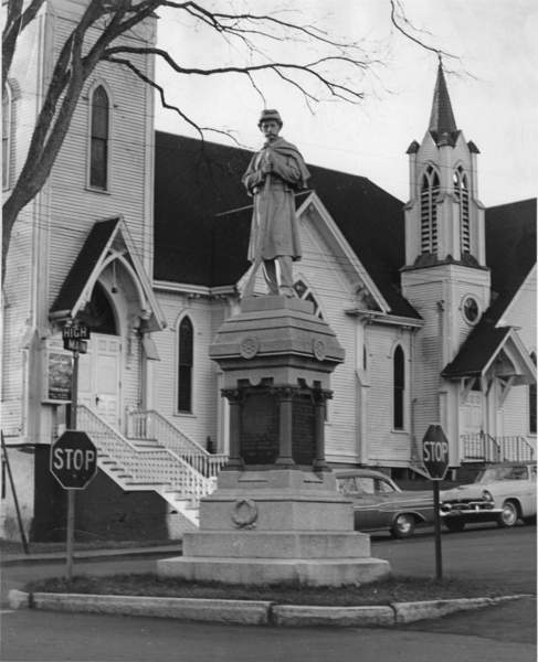The original home of the Soldier’s Monument in Monument Square. (Photo courtesy Barbara F. Dyer)