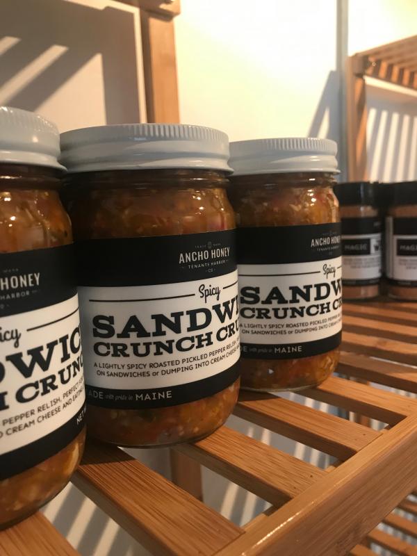 Sandwich Crunch Crunch is a pepper relish created by Bedell. This reporter can say with authority that it’s pretty darn addictive and can be procured at Ancho Honey. (Photo by Jenna Lookner)