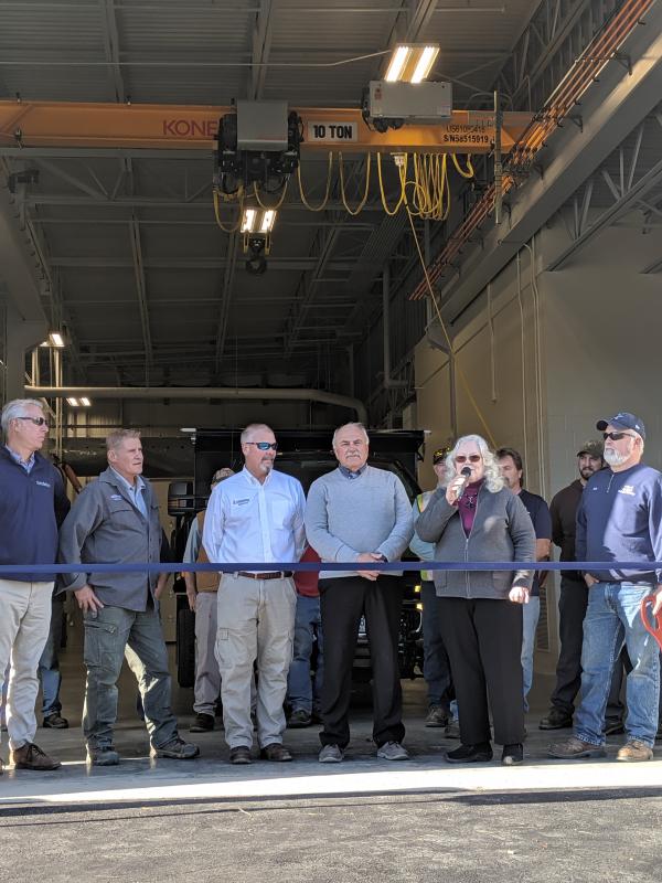 Will Gartley, Gartley & Dorsky Engineering and Surveying Inc., Peter Wormell (Ledgewood Construction), Scott Clark (Ledgewood Construction), Pete Pelletier (Ledgewood Construction), Mary Mortier (City Council) and Bob Richards (Public Works Director). (Photo courtesy Ledgewood Construction)