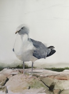 John Wood. ‘Here’s Looking At You,’ watercolor. (Photo courtesy Art Space Gallery)