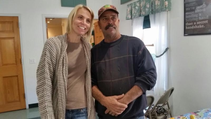 Marci Annis and her father, Keryn, at a 2018 Masonic Hall lunch held for area first responders (Photo by Sarah Shepherd)