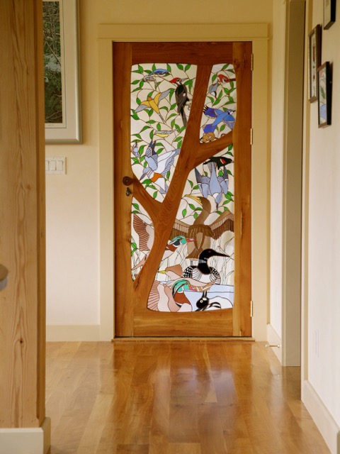 A bird-themed door. Photo courtesy Janet Redfield