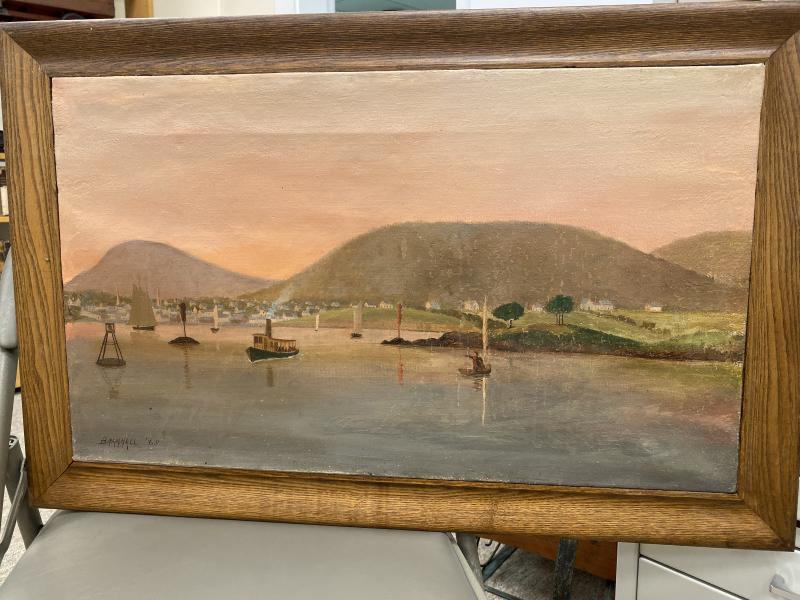 Painting by Ezra Bramhall located at the Camden Rockport Historical Society. (Photo courtesy Alison McKellar)