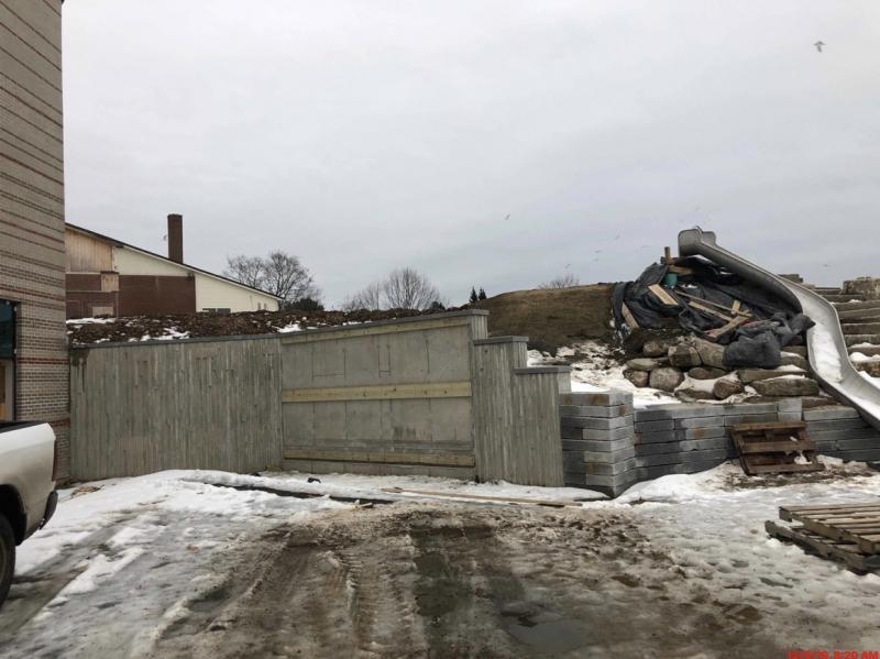 This is a view directly into the tunnel that will be part of the playscape. A bridge will go on top of it to replace the temporary structure there now. (Photo courtesy Steve Claffie)