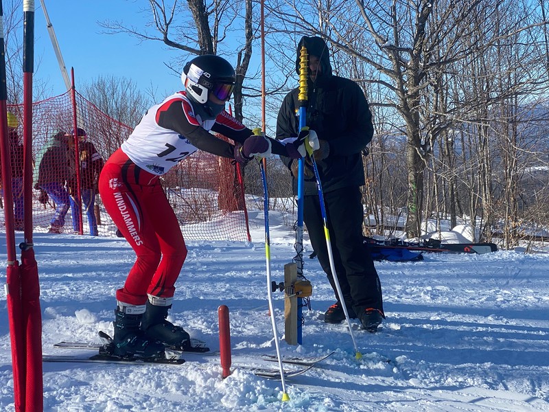 The Camden Hills alpine ski team at its Jan. 20 meet. (Courtesy Mike Smith)