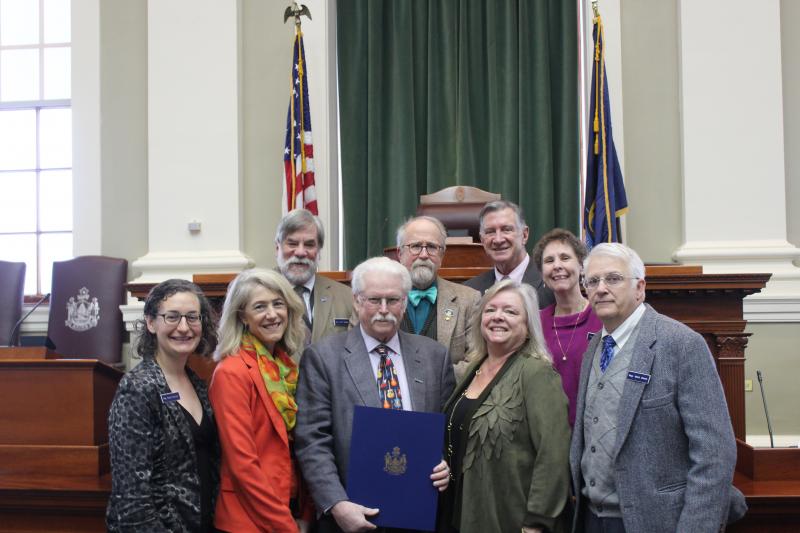 Rep. Nicole Grohoski, D-Ellsworth, Rep. Vicki Doudera, D-Camden, John Reny, Kathleen Reny, Rep. Mick Devin, D-Newcastle; back row: Rep. Thom Harnett, D-Gardiner, Rep. Paige Zeigler, D-Montville, Rep. Dan Hobbs, D-Wells, Rep. Donna Bailey, D-Saco.