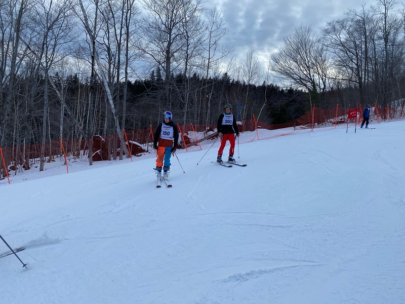 Camden Hills skiers Devon Smith (150) and J.J. Harrington (202). (Courtesy Mike Smith)