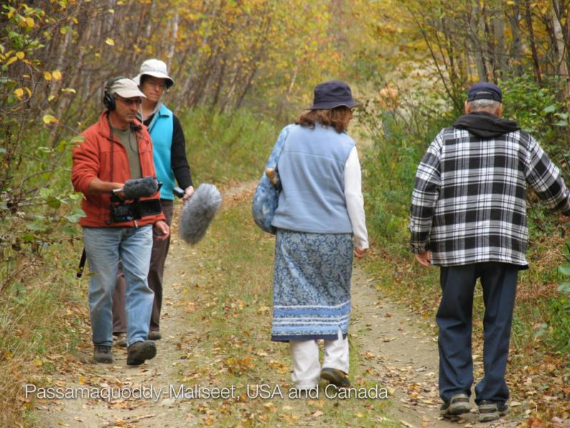Ben Levine and Julia Schulz filming Passamaquoddy-Maliseet as it's naturally spoken, an early step in language revival. (Photo courtesy Speaking Place)