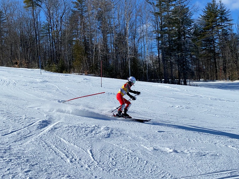 Camden Hills alpine skier Abigail Williams at the KVAC championship Feb. 8. (Courtesy Mike Smith)