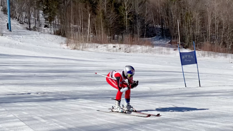 Camden Hills alpine skier Devon Smith at the KVAC championship Feb. 5. (Courtesy Mike Smith)