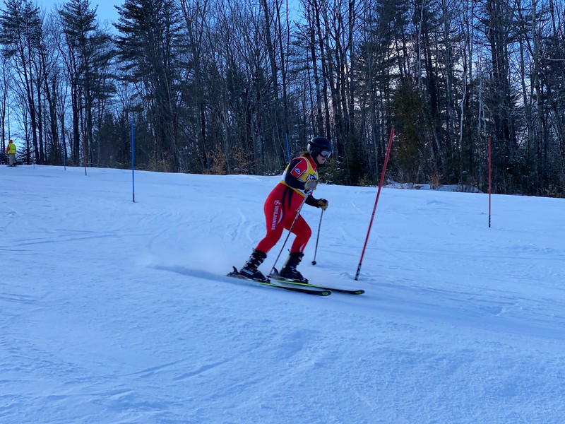 Camden Hills alpine skier Katelynn Colbry at the KVAC championship Feb. 8. (Courtesy Mike Smith)