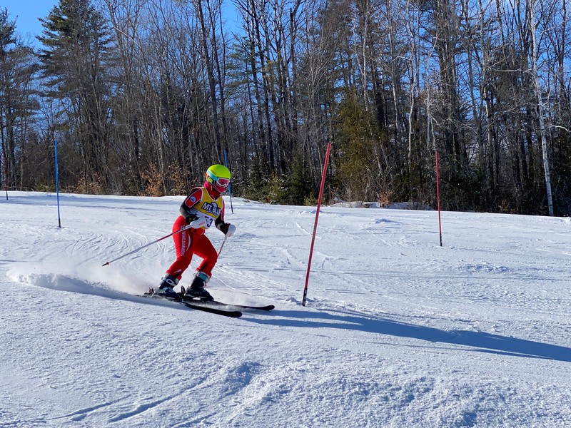 Camden Hills alpine skier Hailey Jones at the KVAC championship Feb. 8. (Courtesy Mike Smith)