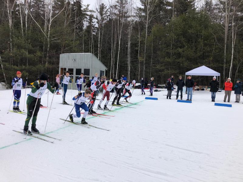 Elias Porter during the first round of elimination heats of the relay. (Courtesy Saphrona Stetson)